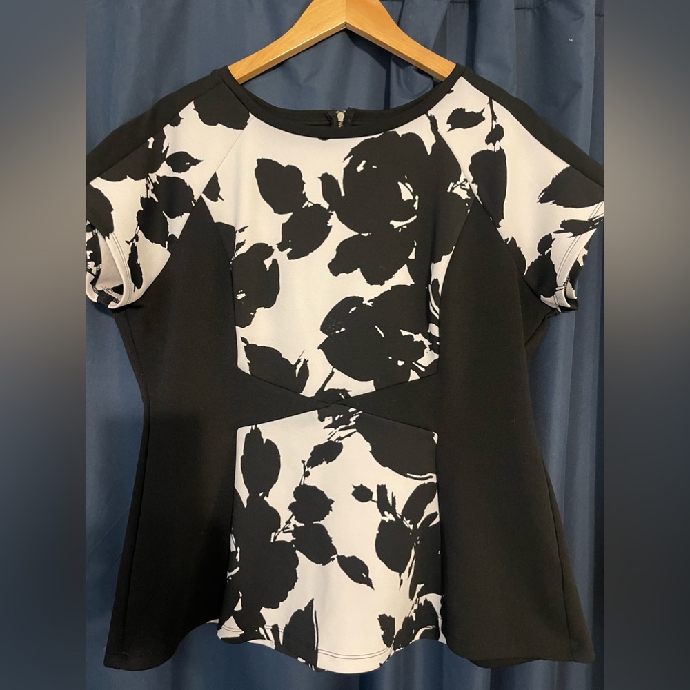 Black and White Blouse